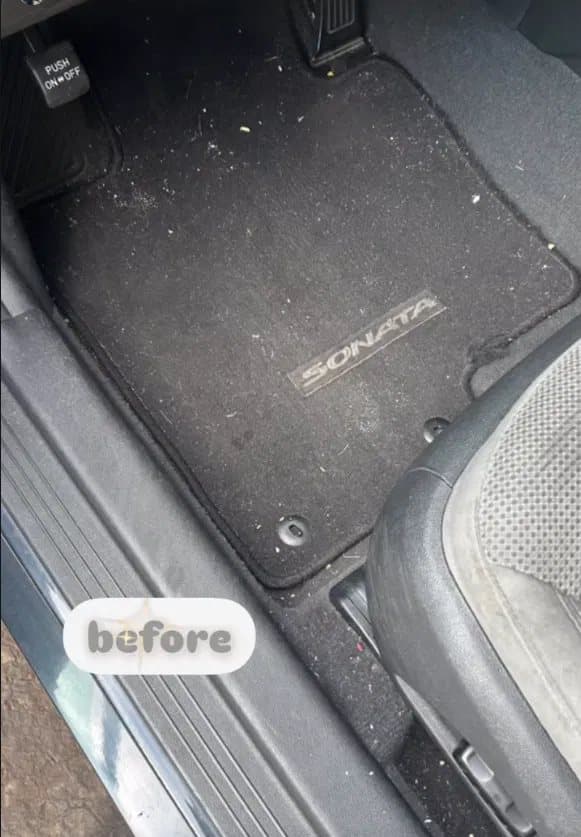 Floor mat before detailing